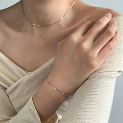 925 Silver Minimalist Lariat Necklace DY191269 product image 2