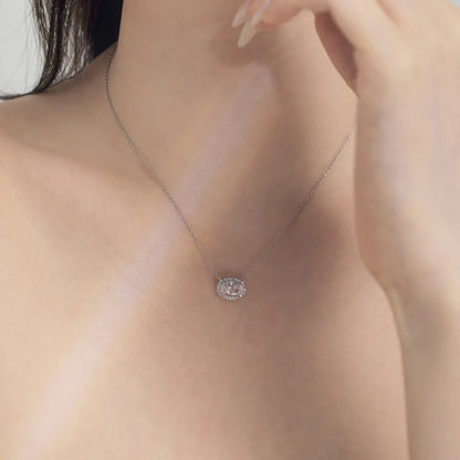 Hot Sale High Quality S925 Silver Jewelry Round Oval 8A Cz Zirconia Pendant Necklace 18K Gold Plated Necklaces for Women