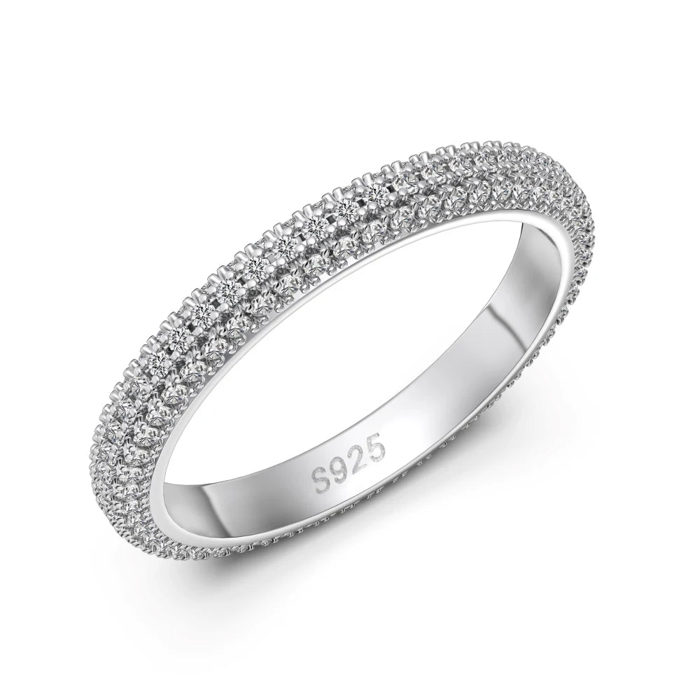 925 Sterling Silver 5A CZ Statement Eternity Ring product image 7