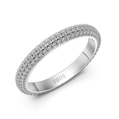 925 Sterling Silver 5A CZ Statement Eternity Ring product image 7