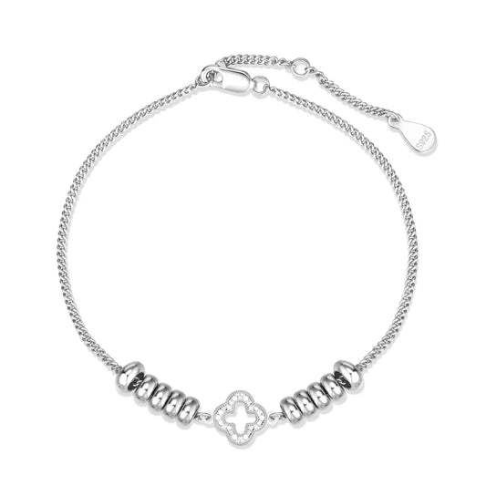 925 Sterling Silver Clover Chain Bracelet DY150578 by KAKODIY