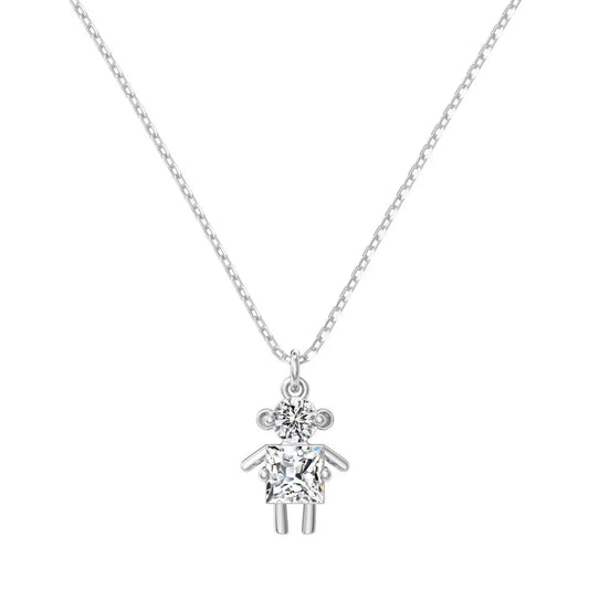 925 Silver CZ Statement Pendant Necklace DY191178 by KAKODIY