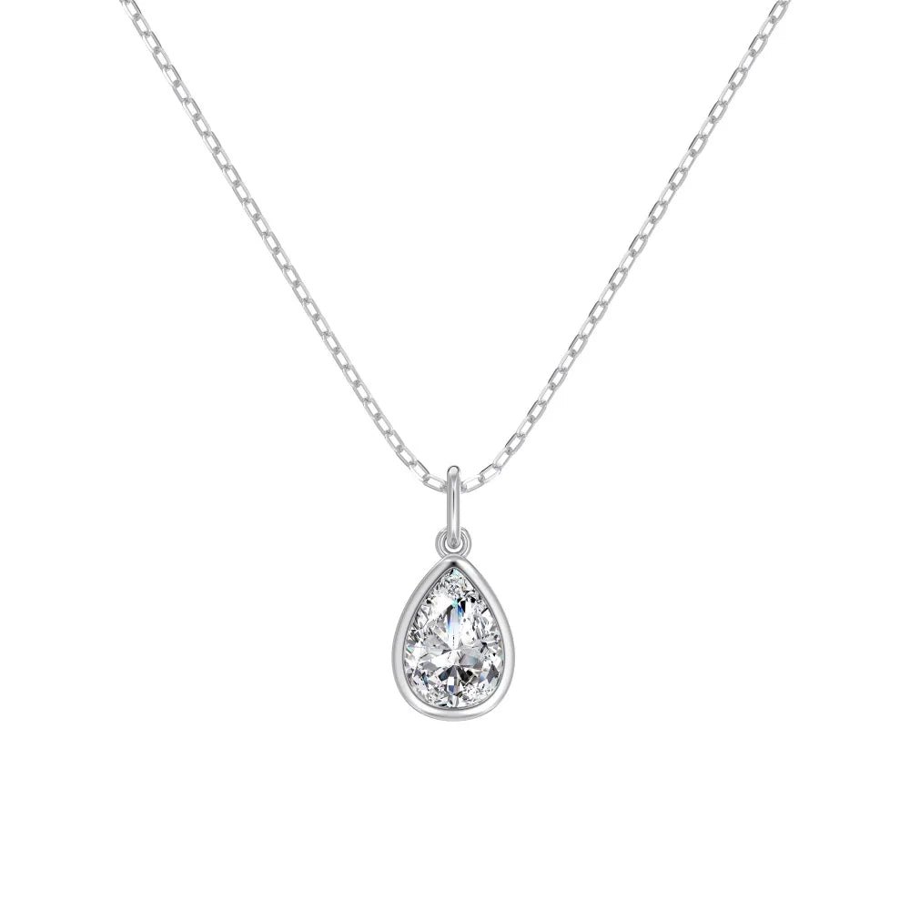 925 Sterling Silver Teardrop Pendant Necklace by KAKODIY