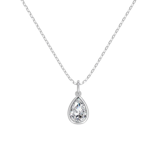 925 Sterling Silver Teardrop Pendant Necklace by KAKODIY