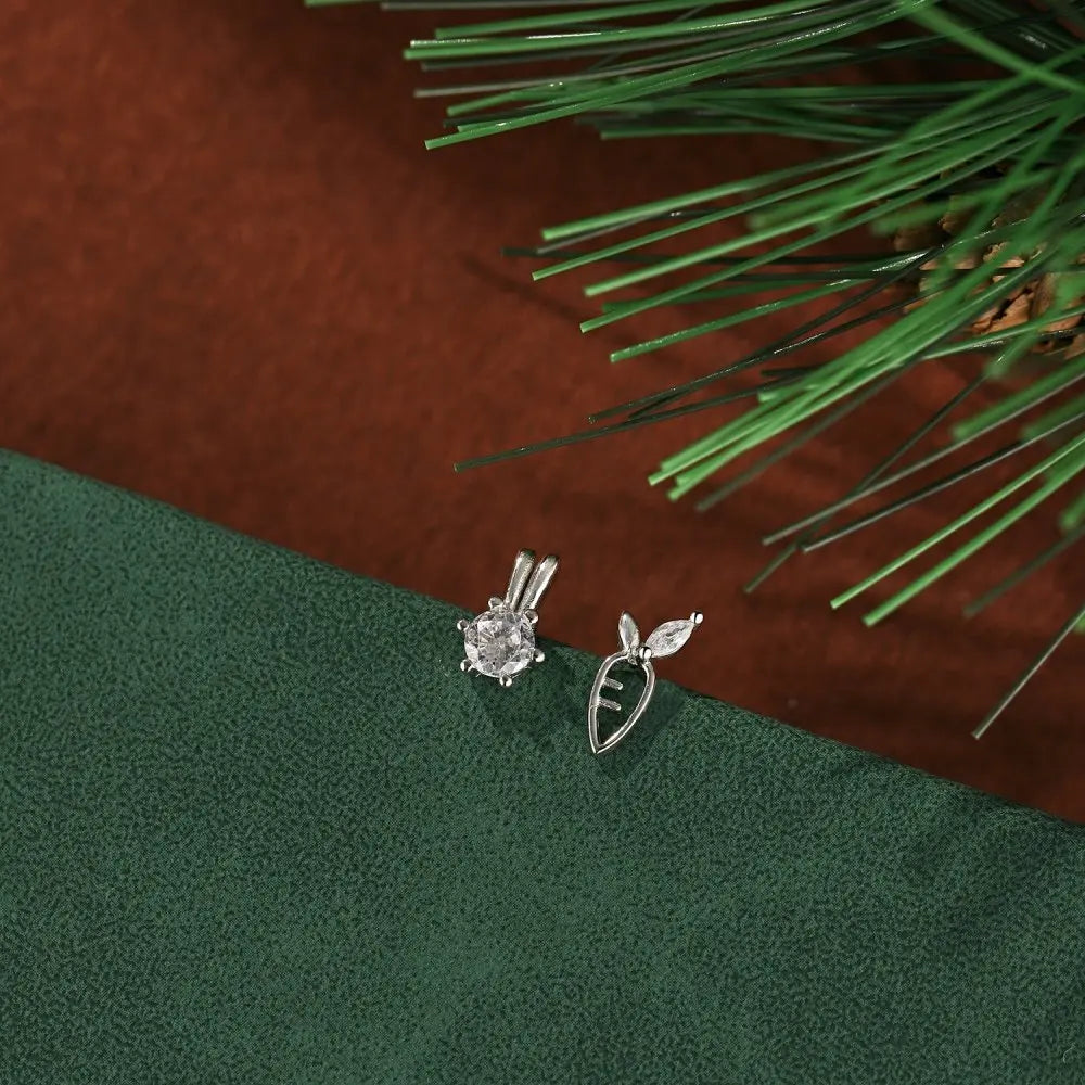 KAKODIY 18K Gold Plated Bunny Carrot 925 Sterling Silver Easter Earrings Cubic Zircon Stud Earrings Accessories Women - product image 2