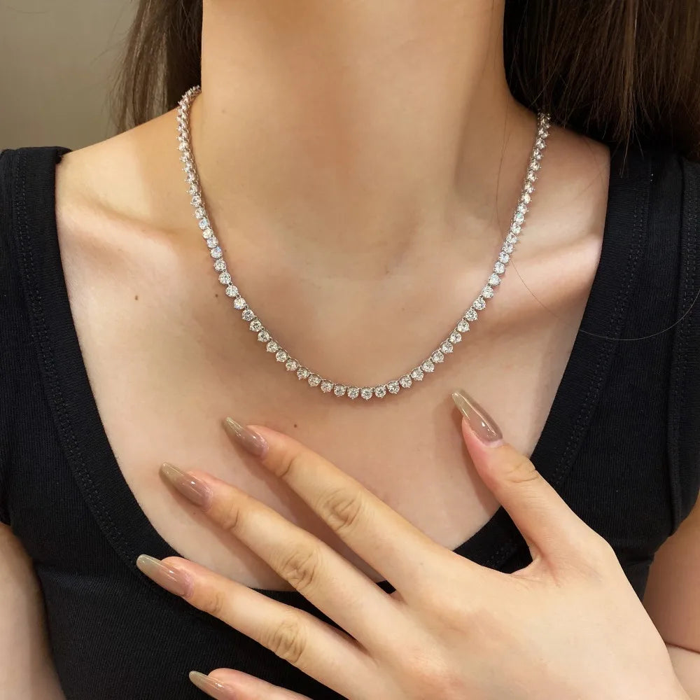 925 Sterling Silver 5A CZ Tennis Necklace product image 5