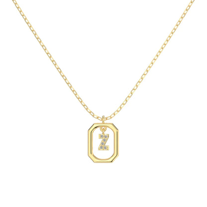 925 Sterling Silver Z Initial 5A CZ Necklace product image 4