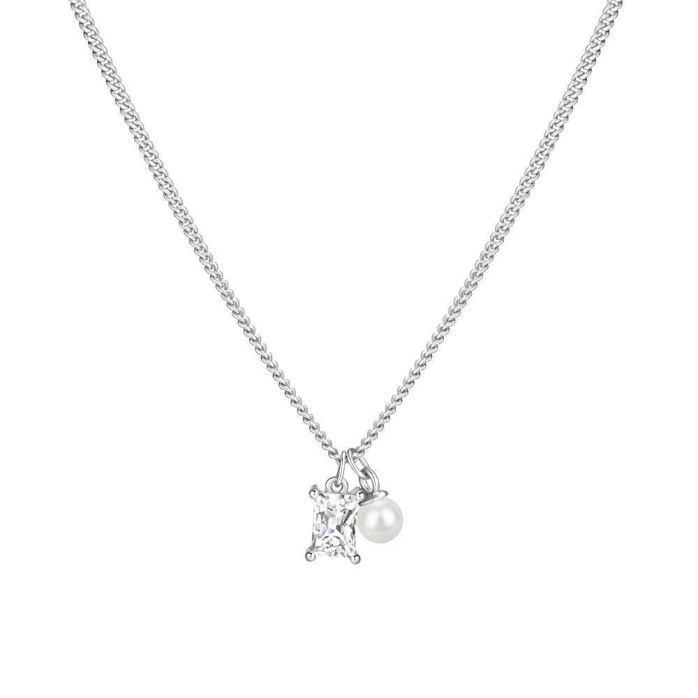 925 Silver Pearl Pendant Necklace DY191683 by KAKODIY