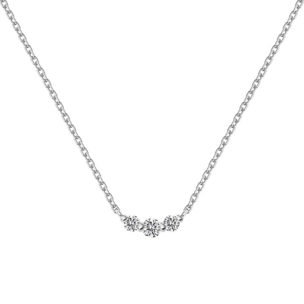 925 Sterling Silver CZ Dainty Pendant Necklace by KAKODIY