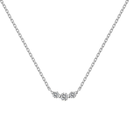 925 Sterling Silver CZ Dainty Pendant Necklace by KAKODIY
