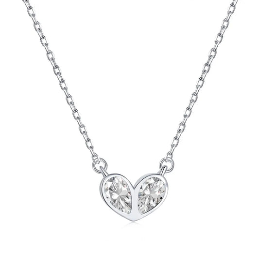 925 Silver Heart CZ Pendant Necklace DY190430 by KAKODIY