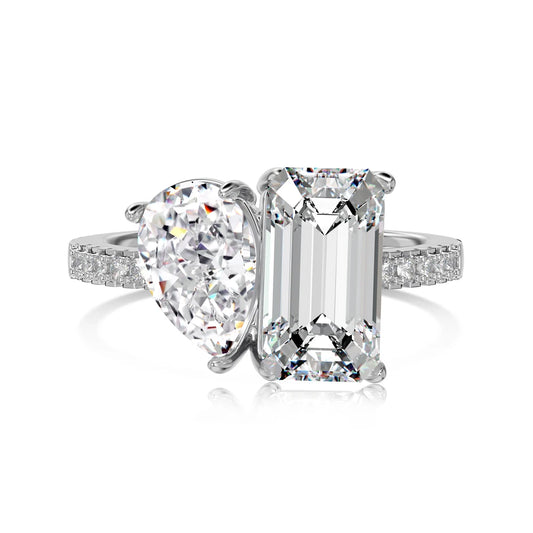 925 Silver CZ Bridal Engagement Ring DY121040 product image 7