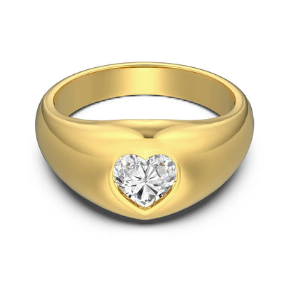 925 Sterling Silver Heart CZ Wedding Ring DY121110 product image 8