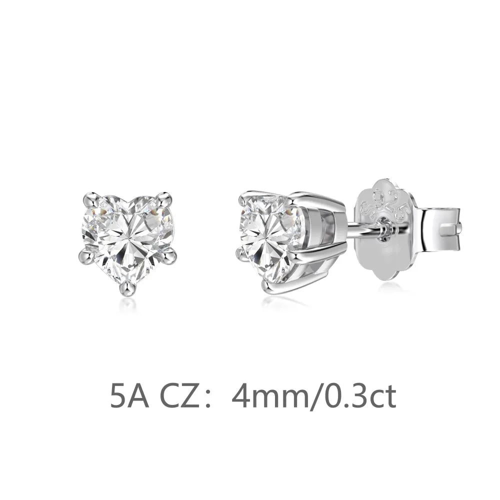 KAKODIY Small Charm Boutique Jewelry Hypoallergenic 925 Sterling Silver Multi Size Infinite Heart 5A Cubic Zirconia Stud Earrings