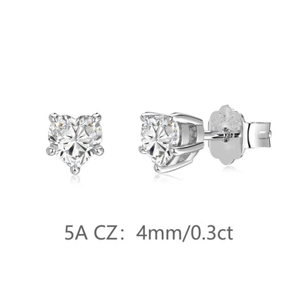 KAKODIY Small Charm Boutique Jewelry Hypoallergenic 925 Sterling Silver Multi Size Infinite Heart 5A Cubic Zirconia Stud Earrings