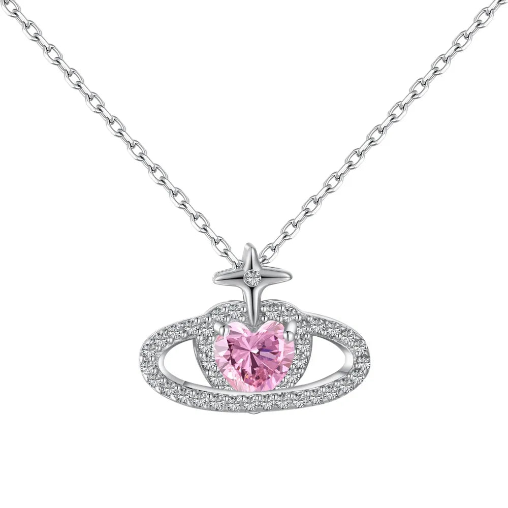 925 Silver Heart Pendant Necklace DY190768 by KAKODIY