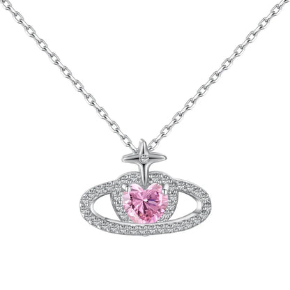 925 Silver Heart Pendant Necklace DY190768 by KAKODIY