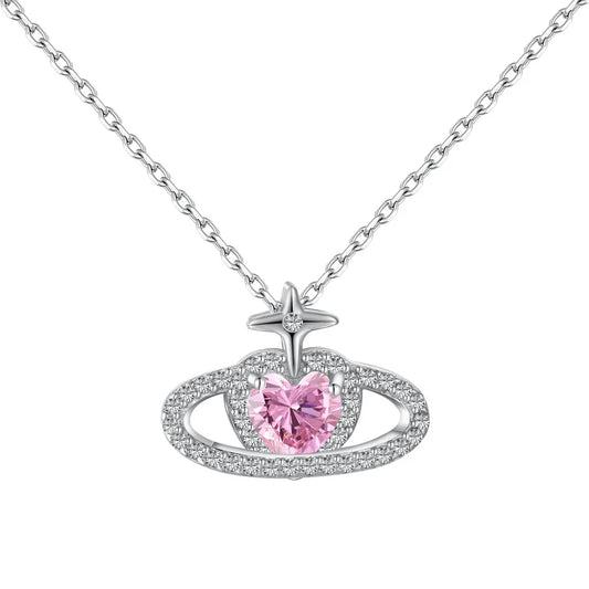 925 Silver Heart Pendant Necklace DY190768 by KAKODIY