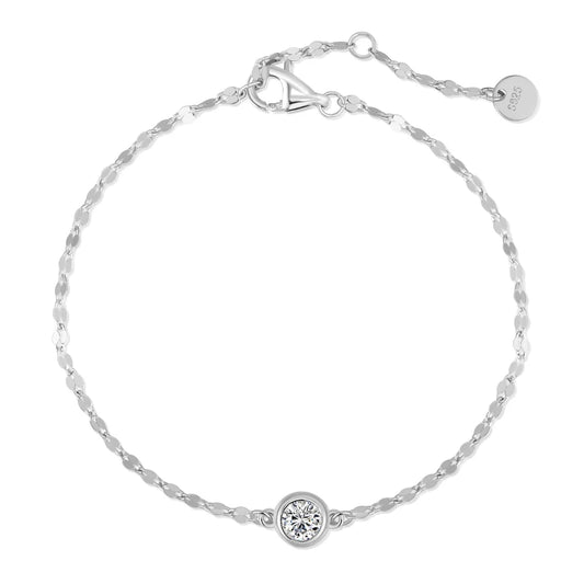 925 Sterling Silver 5A CZ Chain Bracelet DY150668 product image 7