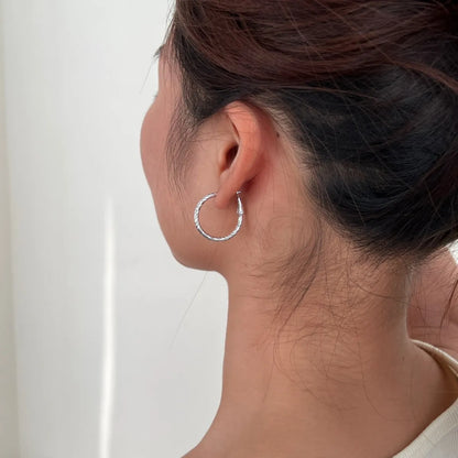 Hot Selling Trendy High Quality Large S925 Sterling Silver Circle Hoop Earring 18K Gold Plated Hoop Earrings for Women