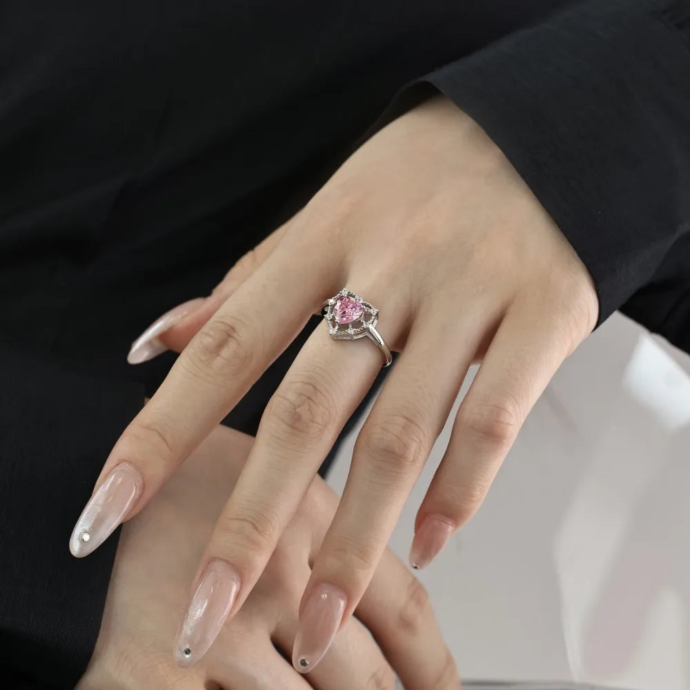 925 Silver CZ Bridal Engagement Ring DY121053 product image 3