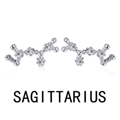 KAKODIY Aquarius Stud Earrings with Zircon 925 Sterling Silver Stud Christmas Gift Luxury Earrings Fashion