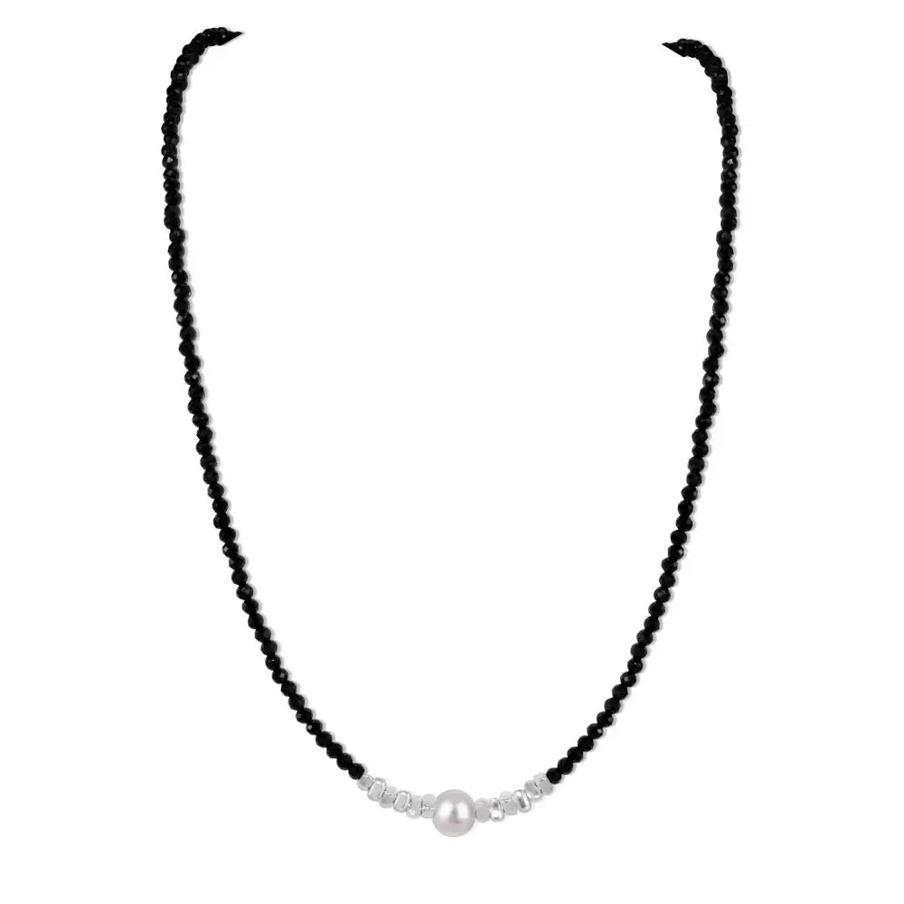 925 Sterling Silver Pearl Statement Chain Necklace by KAKODIY