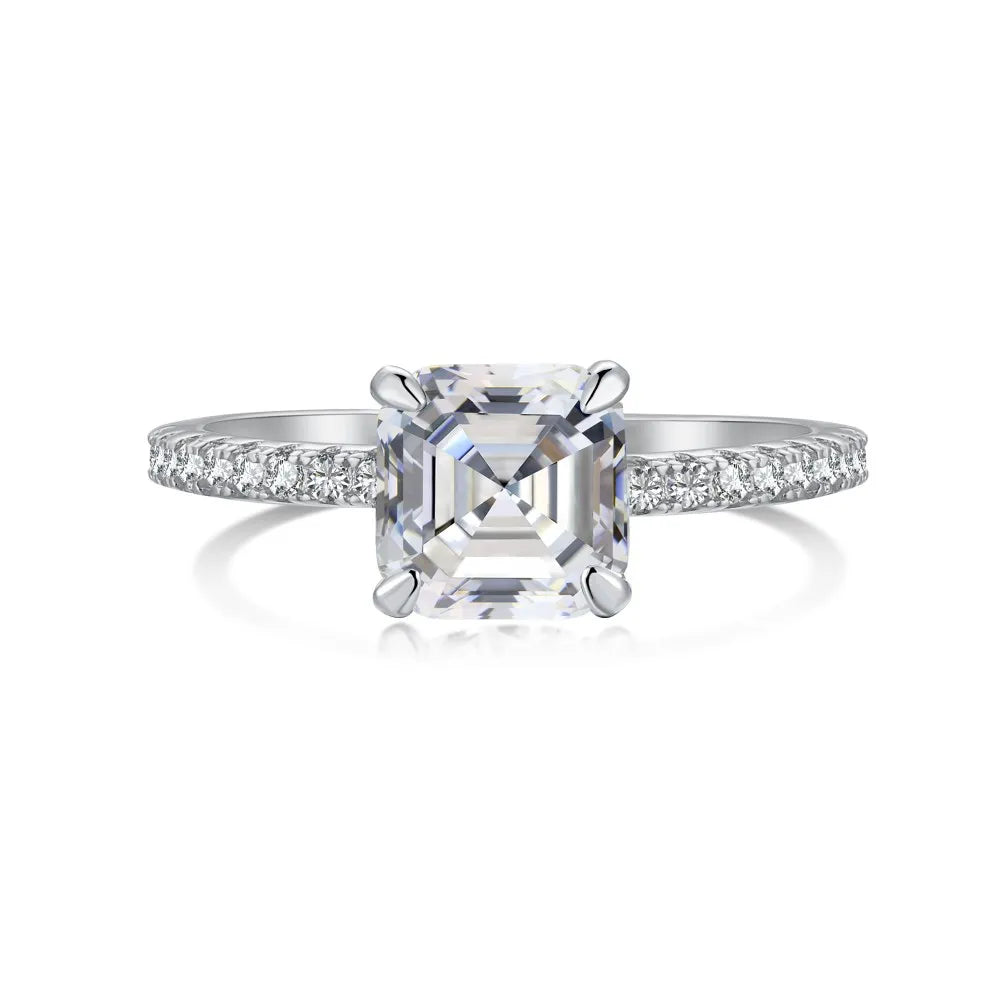 925 Sterling Silver Geometric 5A CZ Ring product image 6