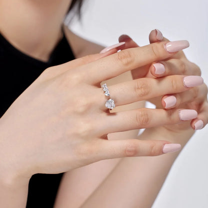 925 Sterling Silver Heart CZ Bridal Wedding Ring product image 5