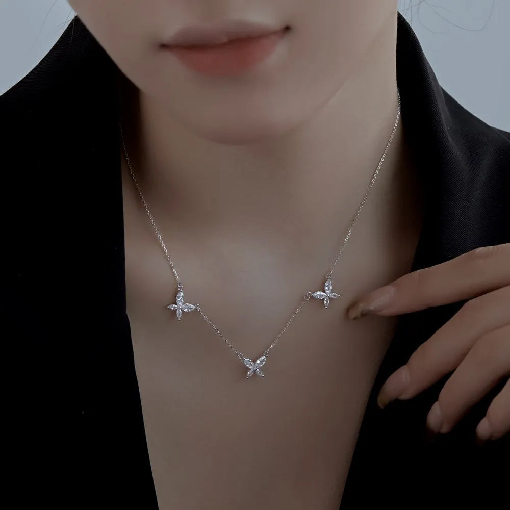 925 Silver Butterfly CZ Pendant Necklace DY190490 product image 3