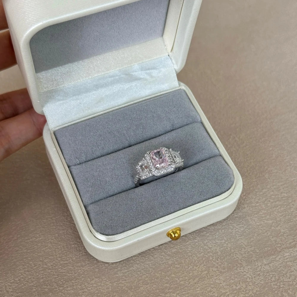 Custom Jewelry Manufacturer Rhodium Plated Sterling Silver 8A Iced Out Cut Zircon Stone Eternity Band Women Wedding Rings