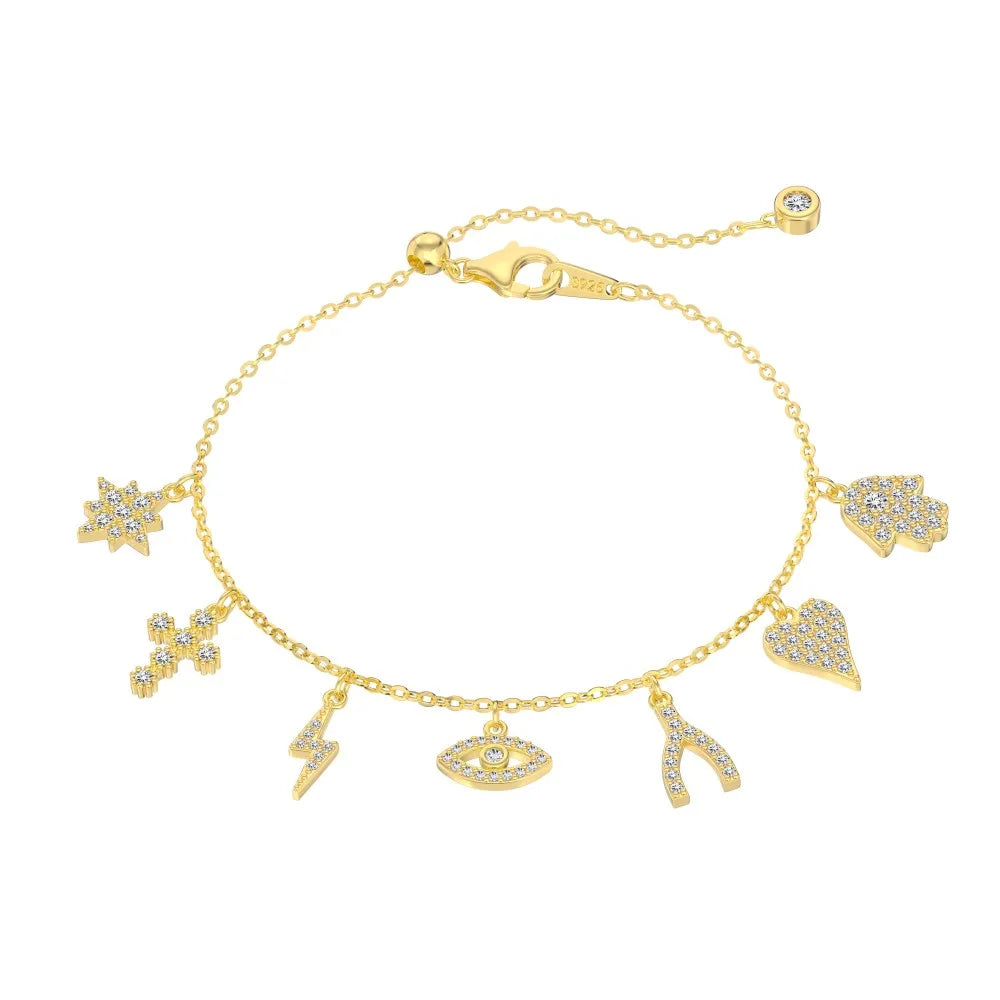 925 Sterling Silver Y Initial CZ Bracelet product image 7