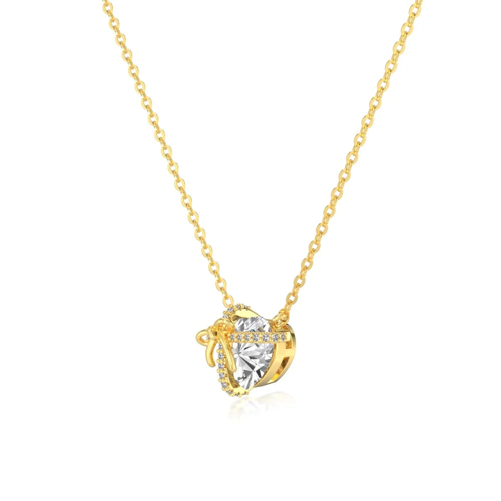 925 Silver Heart 5A CZ Pendant Necklace DY191857 product image 7