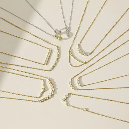 Trendy Wholesale S925 Silver Necklace 18K Gold Plated Waterproof Jewelry for Women Dainty Chain Smile Pendant Necklaces
