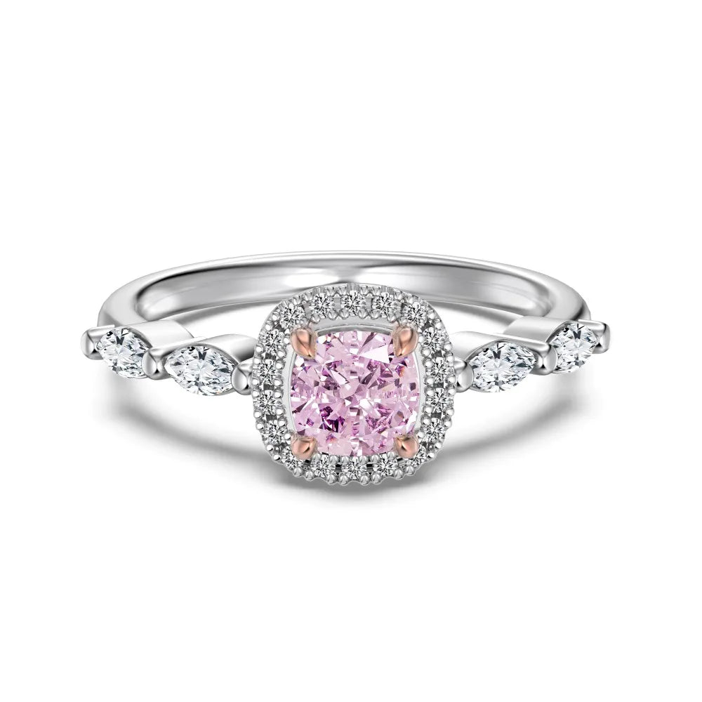 Fine Top Jewellery Supplier Non Tarnish S925 Silver Square 8A Iced Out Cut Zirconia Wedding Band Bridal Party Jewelry Ring