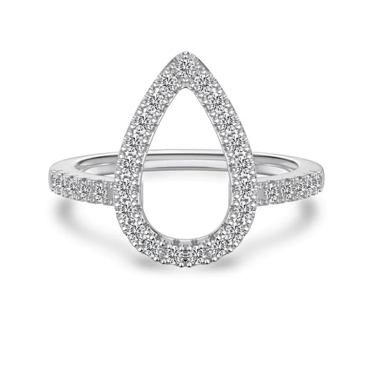 925 Sterling Silver Geometric Engagement Ring by KAKODIY