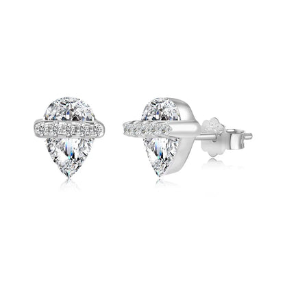 KAKODIY Small Cute Design Boutique Jewelry 925 Sterling Silver 5A Cubic Zirconia Shiny Pear Stud Earrings For Women Everyday Wear