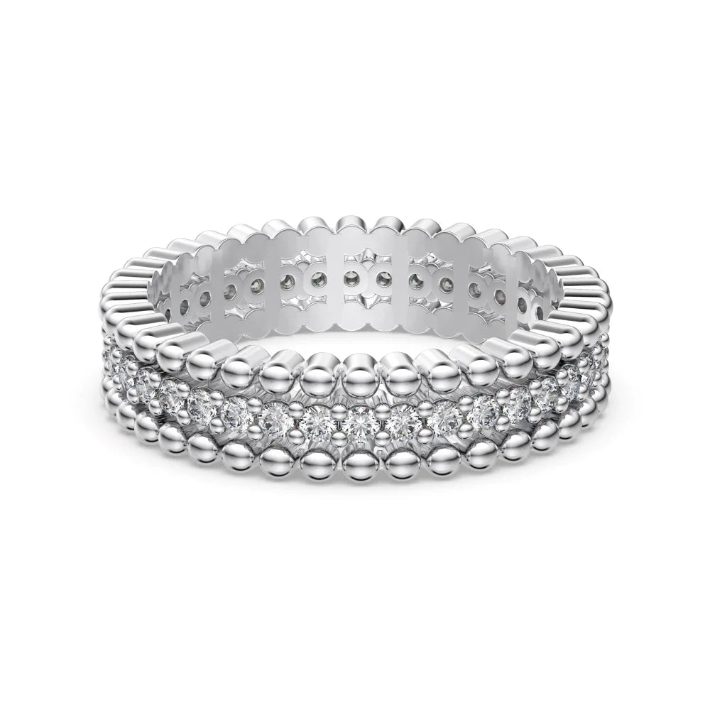 925 Sterling Silver 5A CZ Bridal Eternity Ring by KAKODIY
