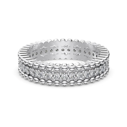 925 Sterling Silver 5A CZ Bridal Eternity Ring by KAKODIY