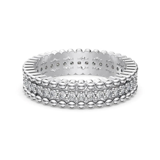 925 Sterling Silver 5A CZ Bridal Eternity Ring by KAKODIY