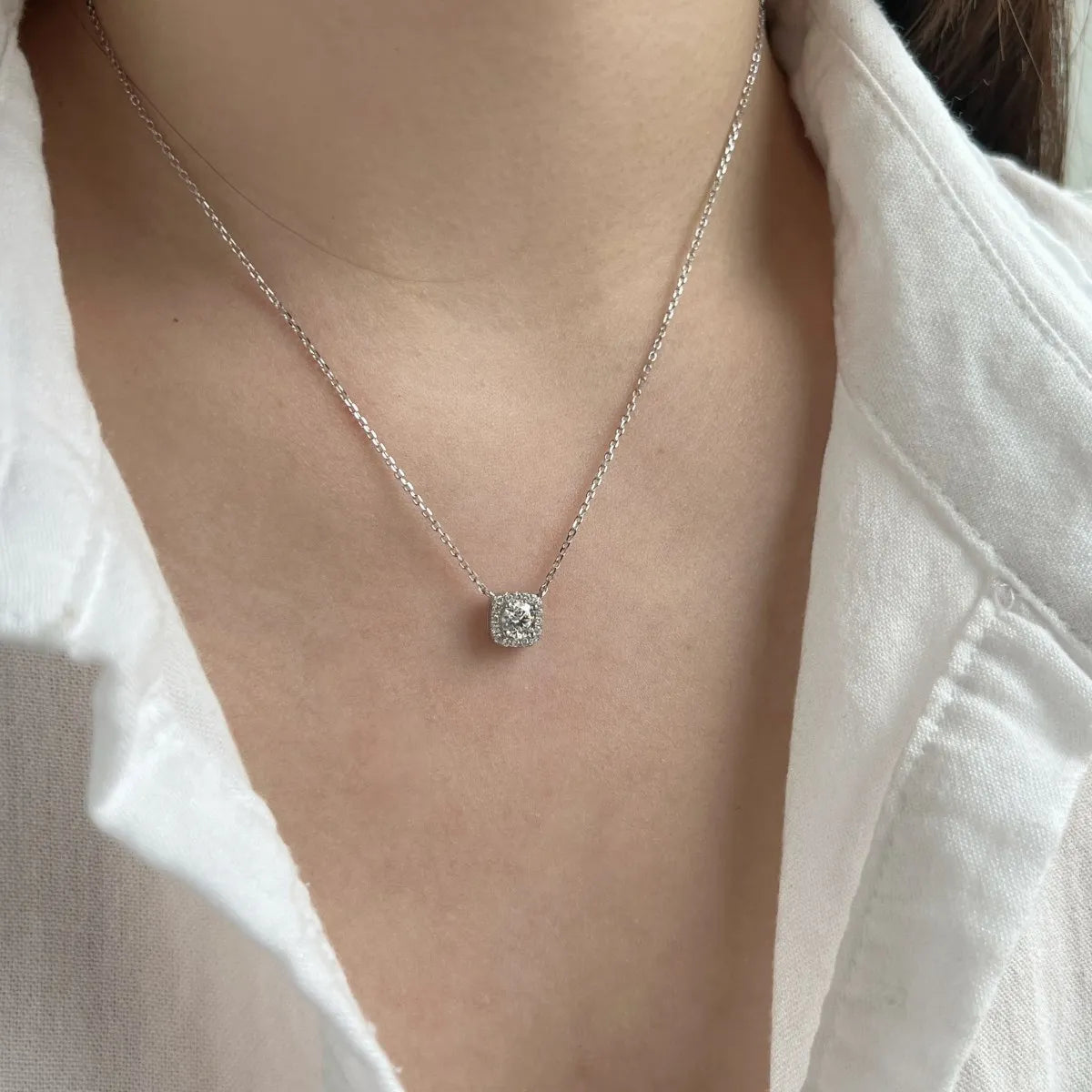 925 Sterling Silver CZ Personalized Chain Necklace product image 3
