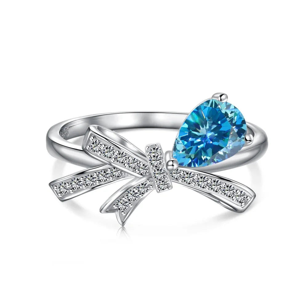 925 Silver Bow CZ Bridal Wedding Ring DY120926 by KAKODIY