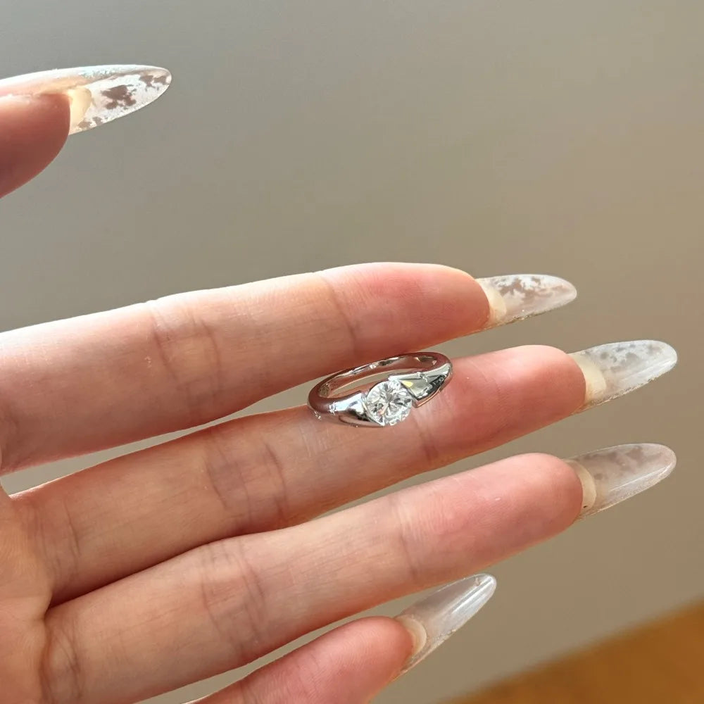 925 Sterling Silver Star Bridal Engagement Ring product image 6