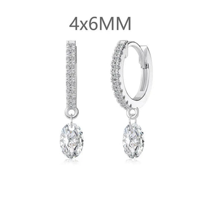 KAKODIY Oval Zircon Pendant 14K Gold Plated Earrings 925 Sterling Silver Fine Jewelry Earrings
