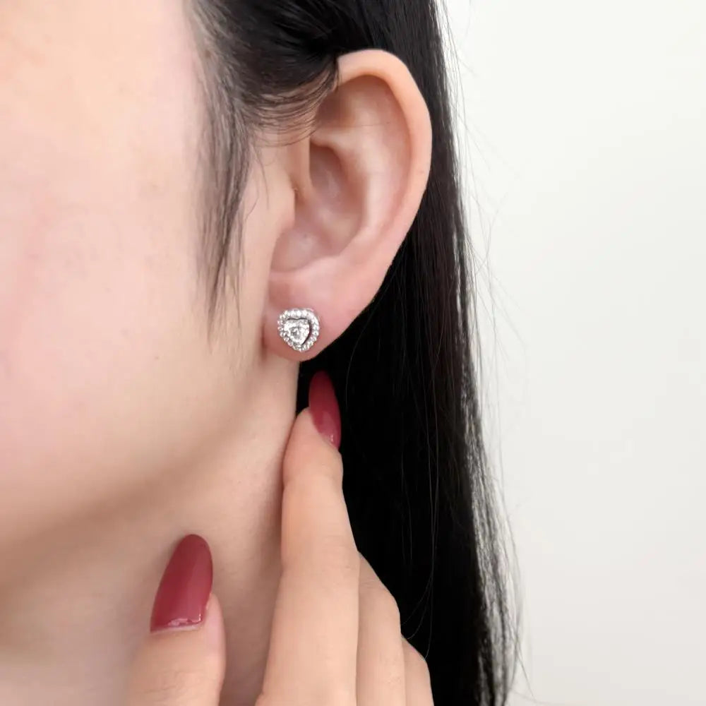KAKODIY Luxury Jewelry Earrings 18K Gold Plate Sterling Silver 925 Sterling Silver Heart Stud Earrings 5A Cubic Zirconia Earrings - product image 6