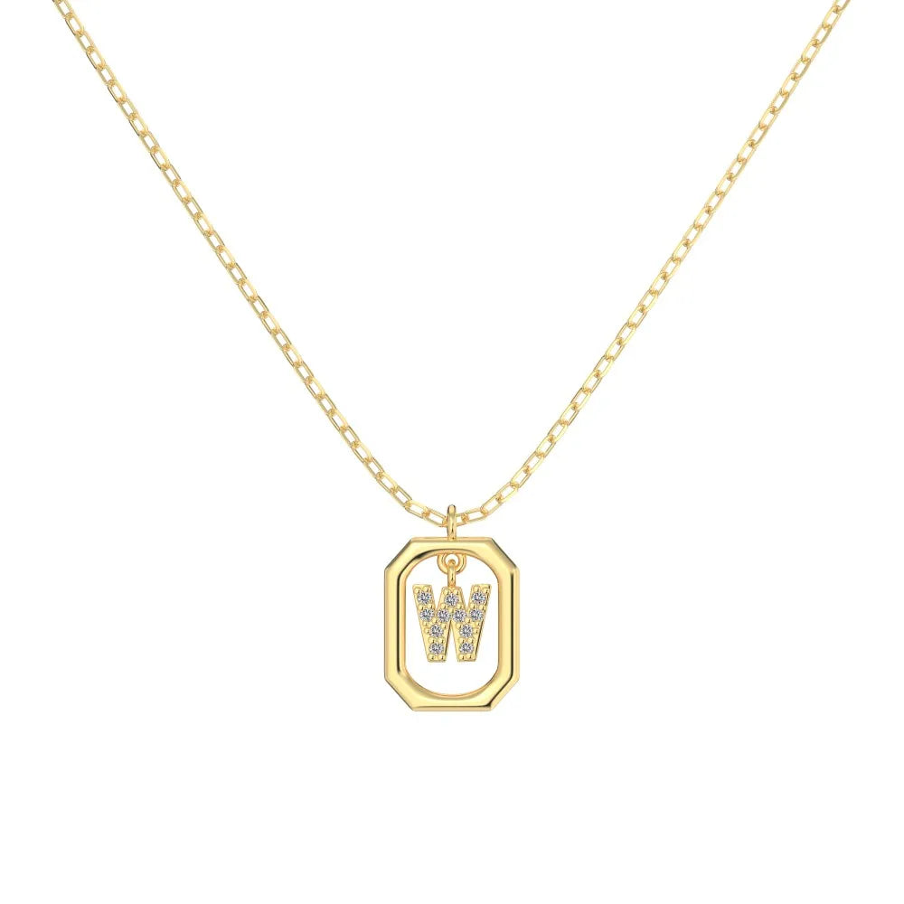 925 Silver 5A CZ Initial Necklace DY191351 product image 5