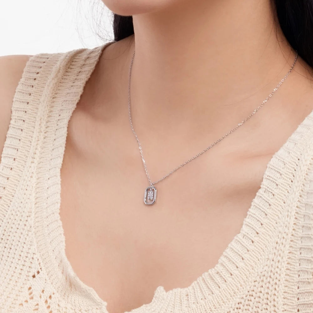 925 Silver 5A CZ Initial Necklace DY191342 product image 3