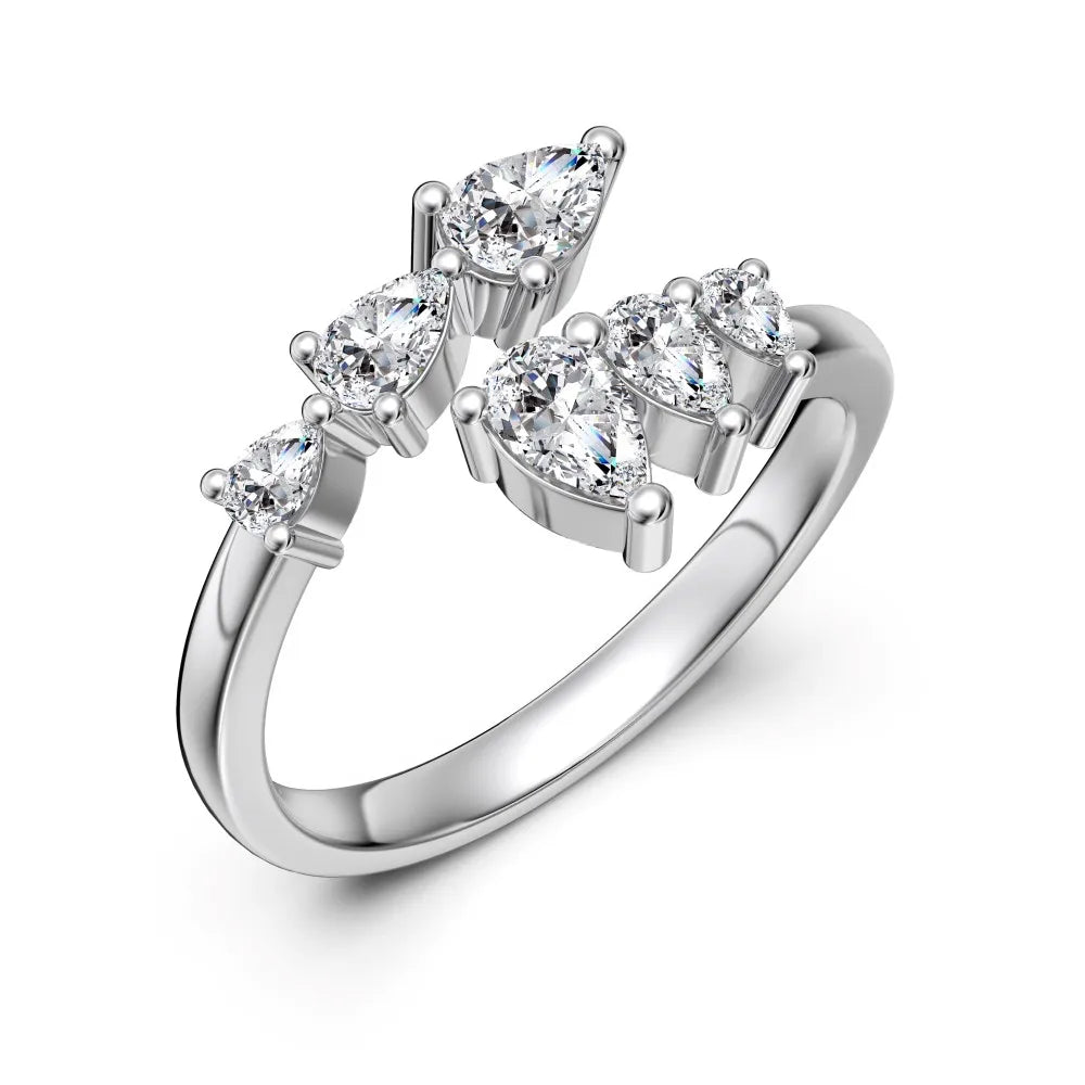 925 Sterling Silver 5A CZ Adjustable Ring DY121546 product image 6