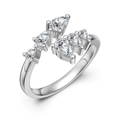 925 Sterling Silver 5A CZ Adjustable Ring DY121546 product image 6