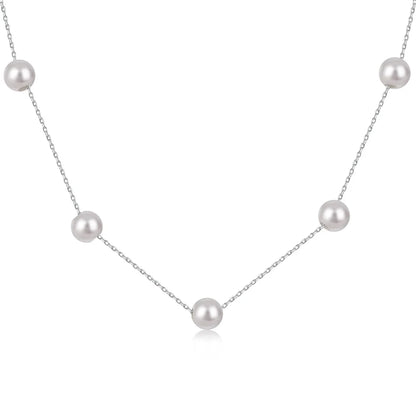 925 Sterling Silver Pearl Layered Necklace by KAKODIY